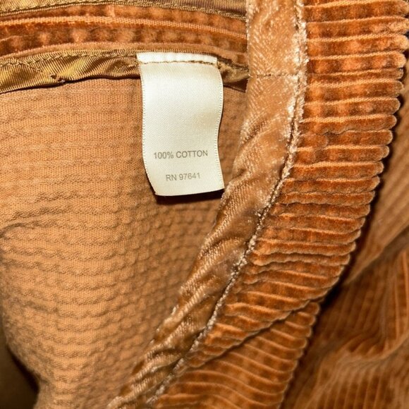 J. Jill crumpled professor light brown corduroy velvet trim jacket blazer L - Picture 2 of 5